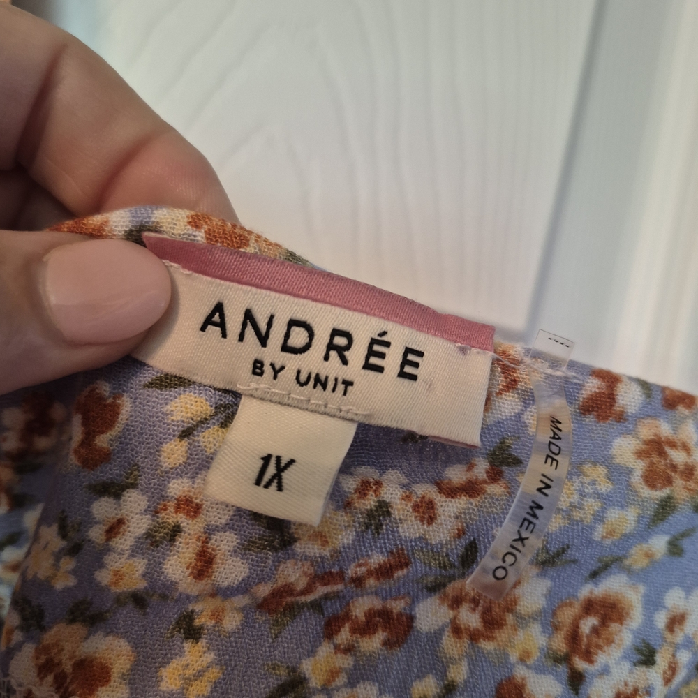 ANDREE BY UNIT Floral Top - Blue and Orange